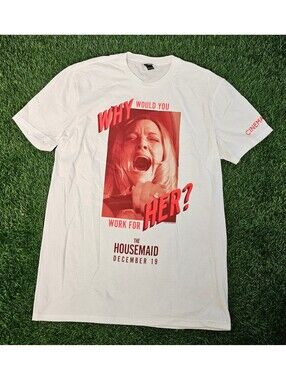 Rare The Housemaid Movie Promotional White Graphic T-Shirt Size Medium